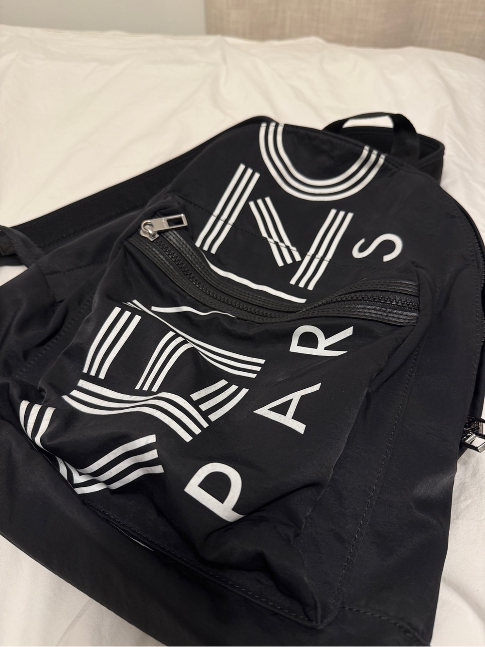 Kenzo Black Backpack with White PARIS Graphic - Picture 2 of 9